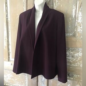 Max Mara Open Front Blazer Size 10 Plum Made In Italy